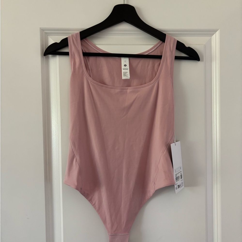 Lululemon Athletica Nulu Squareneck Soft Pink Shapewear sleeveless Bodysuit